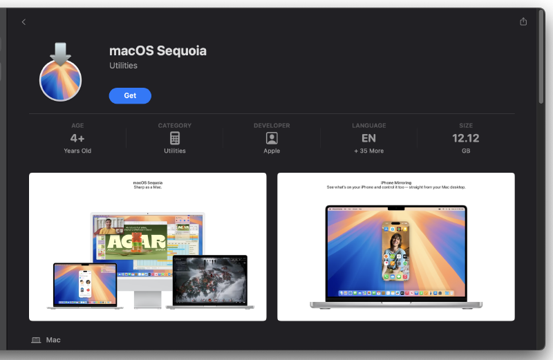 macOS Sequoia page on the App Store