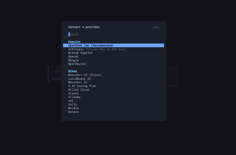OpenCode Connect Command